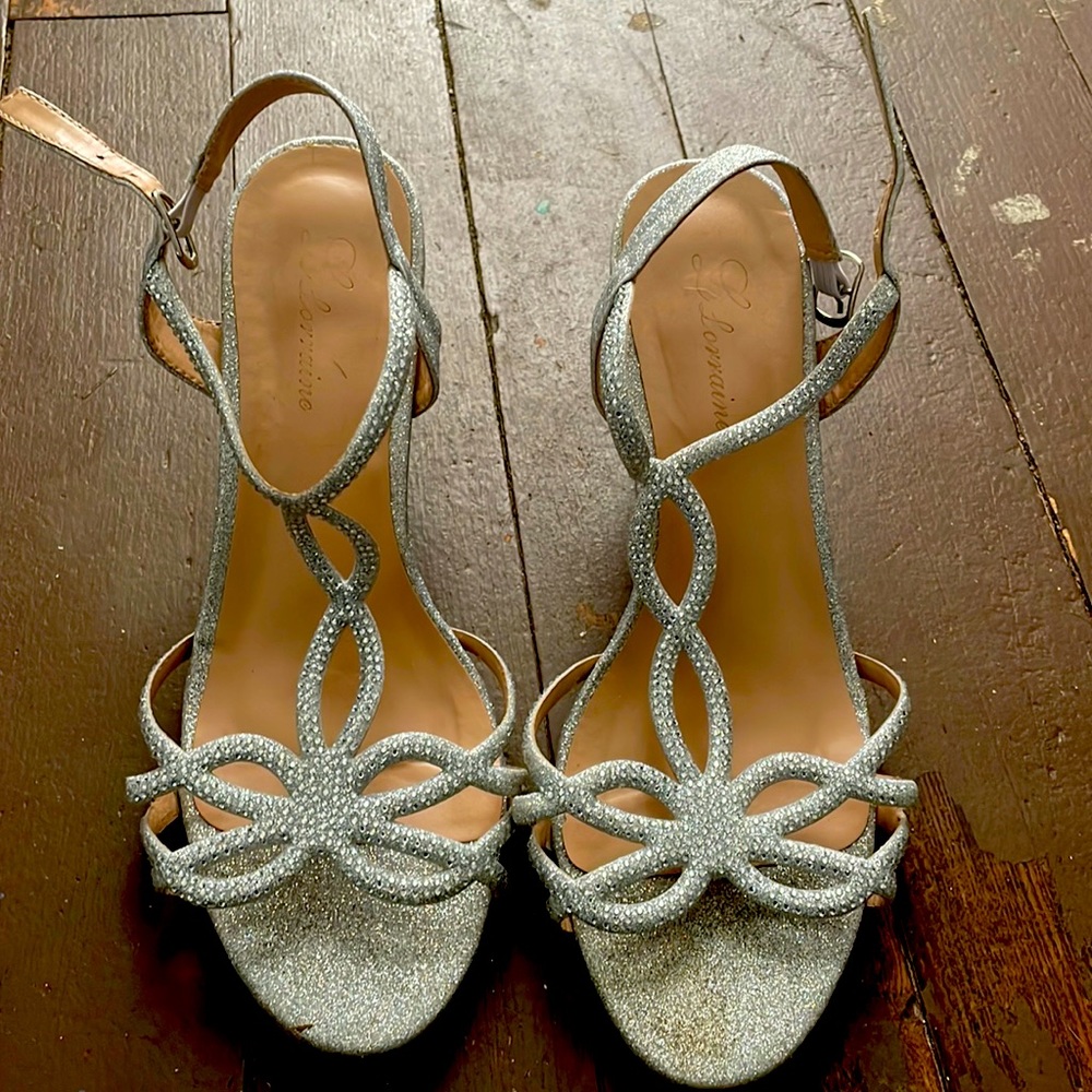 Silver high heels